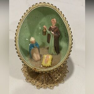 Vintage Decorated Duck Egg Nativity